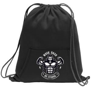 Work Hard be Strong Gorilla Silverback Monkey Ape Gift Sweatshirt Cinch Pack Bag