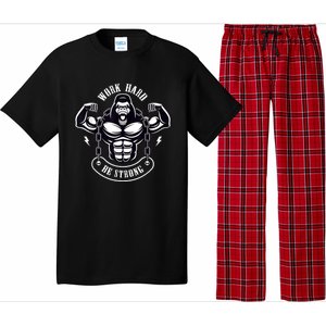 Work Hard be Strong Gorilla Silverback Monkey Ape Gift Pajama Set