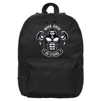 Work Hard be Strong Gorilla Silverback Monkey Ape Gift 16 in Basic Backpack