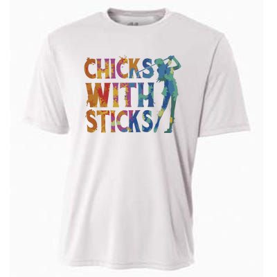 Watercolor Heart Beat Chicks With Sticks Cooling Performance Crew T-Shirt