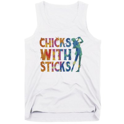 Watercolor Heart Beat Chicks With Sticks Tank Top