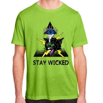 Wicked Halloween Black Cat Green All Seeing Eye Gift Adult ChromaSoft Performance T-Shirt