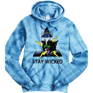 Wicked Halloween Black Cat Green All Seeing Eye Gift Tie Dye Hoodie