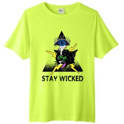 Wicked Halloween Black Cat Green All Seeing Eye Gift Tall Fusion ChromaSoft Performance T-Shirt