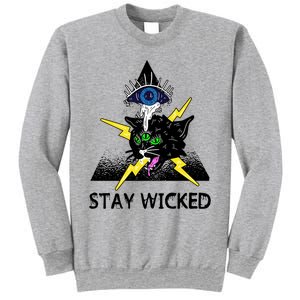 Wicked Halloween Black Cat Green All Seeing Eye Gift Sweatshirt