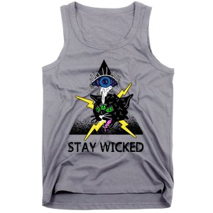 Wicked Halloween Black Cat Green All Seeing Eye Gift Tank Top