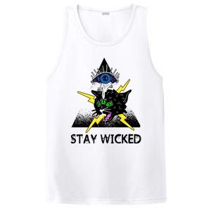 Wicked Halloween Black Cat Green All Seeing Eye Gift PosiCharge Competitor Tank