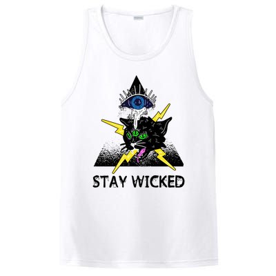 Wicked Halloween Black Cat Green All Seeing Eye Gift PosiCharge Competitor Tank