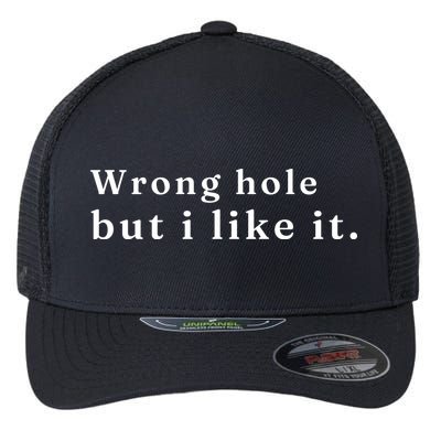 Wrong Hole But I Like It Funny Flexfit Unipanel Trucker Cap