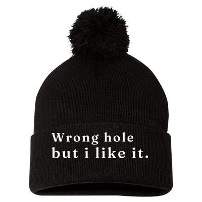 Wrong Hole But I Like It Funny Pom Pom 12in Knit Beanie