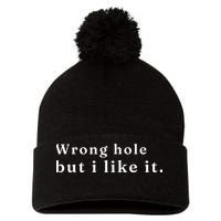 Wrong Hole But I Like It Funny Pom Pom 12in Knit Beanie
