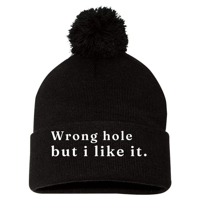 Wrong Hole But I Like It Funny Pom Pom 12in Knit Beanie