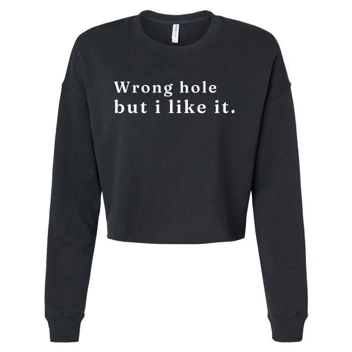 Wrong Hole But I Like It Funny Cropped Pullover Crew