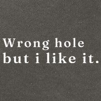 Wrong Hole But I Like It Funny Cotton Canvas Backpack