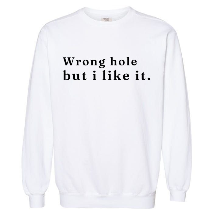 Wrong Hole But I Like It Funny Garment-Dyed Sweatshirt