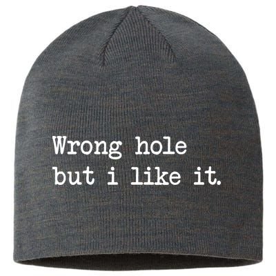 Wrong Hole But I Like It Funny Sayings Adult Humor Sustainable Beanie