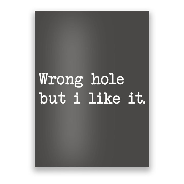 Wrong Hole But I Like It Funny Sayings Adult Humor Poster