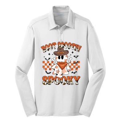 Western Halloween Boot Scoot Spooky Ghost Ghoul Silk Touch Performance Long Sleeve Polo