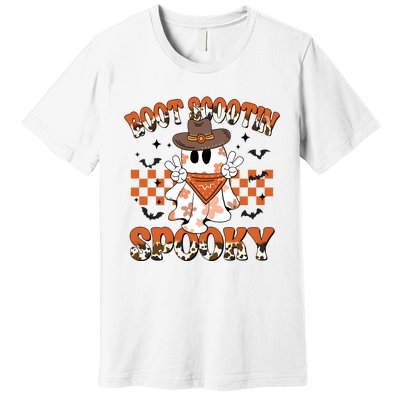 Western Halloween Boot Scoot Spooky Ghost Ghoul Premium T-Shirt