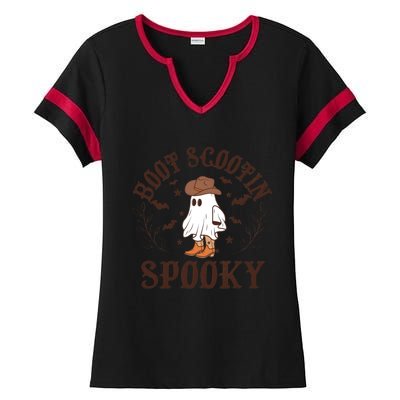 Western Halloween Boot Scoot Spooky Ladies Halftime Notch Neck Tee