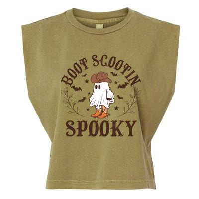 Western Halloween Boot Scoot Spooky Garment-Dyed Women's Muscle Tee