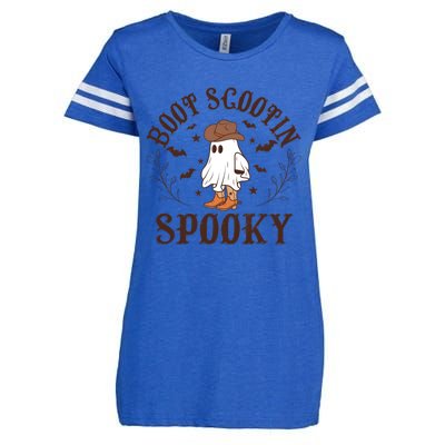 Western Halloween Boot Scoot Spooky Enza Ladies Jersey Football T-Shirt