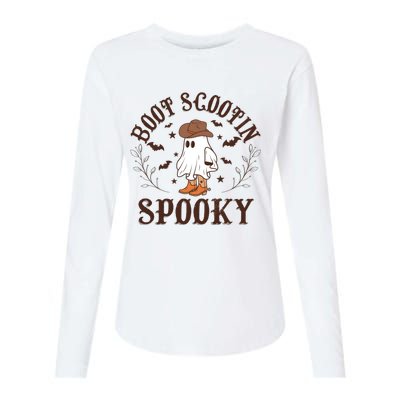 Western Halloween Boot Scoot Spooky Womens Cotton Relaxed Long Sleeve T-Shirt