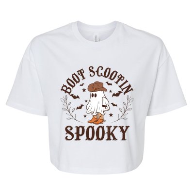 Western Halloween Boot Scoot Spooky Bella+Canvas Jersey Crop Tee