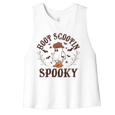 Western Halloween Boot Scoot Spooky Women's Racerback Cropped Tank