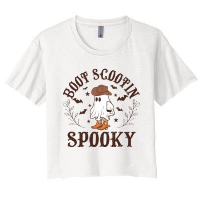 Western Halloween Boot Scoot Spooky Women's Crop Top Tee