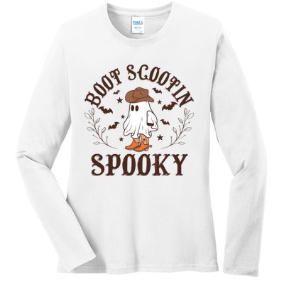 Western Halloween Boot Scoot Spooky Ladies Long Sleeve Shirt