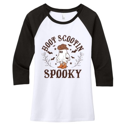 Western Halloween Boot Scoot Spooky Women's Tri-Blend 3/4-Sleeve Raglan Shirt