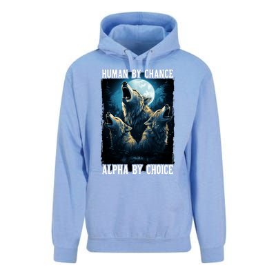 Wolf Human By Chance Alpha By Choice Unisex Surf Hoodie