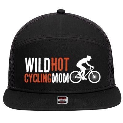 Wild Hot Cycling Mom Cycologist Biking Racing Bicycle Mtb Gift 7 Panel Mesh Trucker Snapback Hat