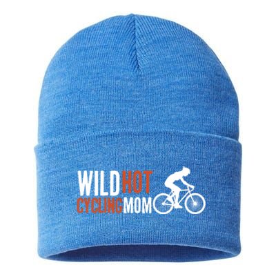 Wild Hot Cycling Mom Cycologist Biking Racing Bicycle Mtb Gift Sustainable Knit Beanie