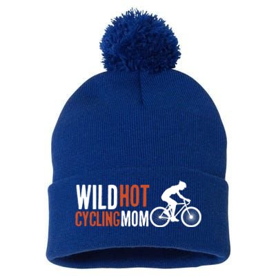 Wild Hot Cycling Mom Cycologist Biking Racing Bicycle Mtb Gift Pom Pom 12in Knit Beanie