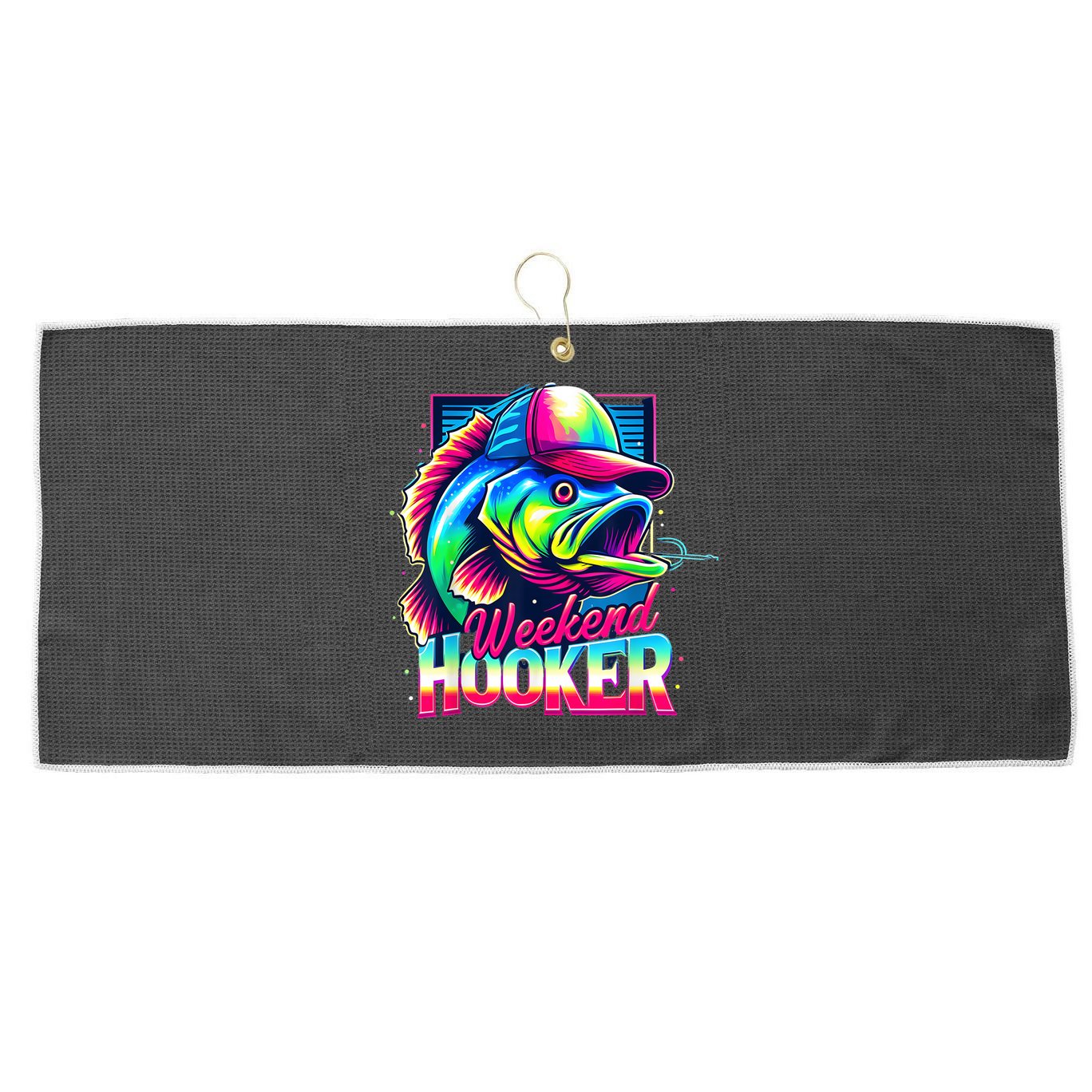 Weekend Hooker Colorful Fishing Large Microfiber Waffle Golf Towel