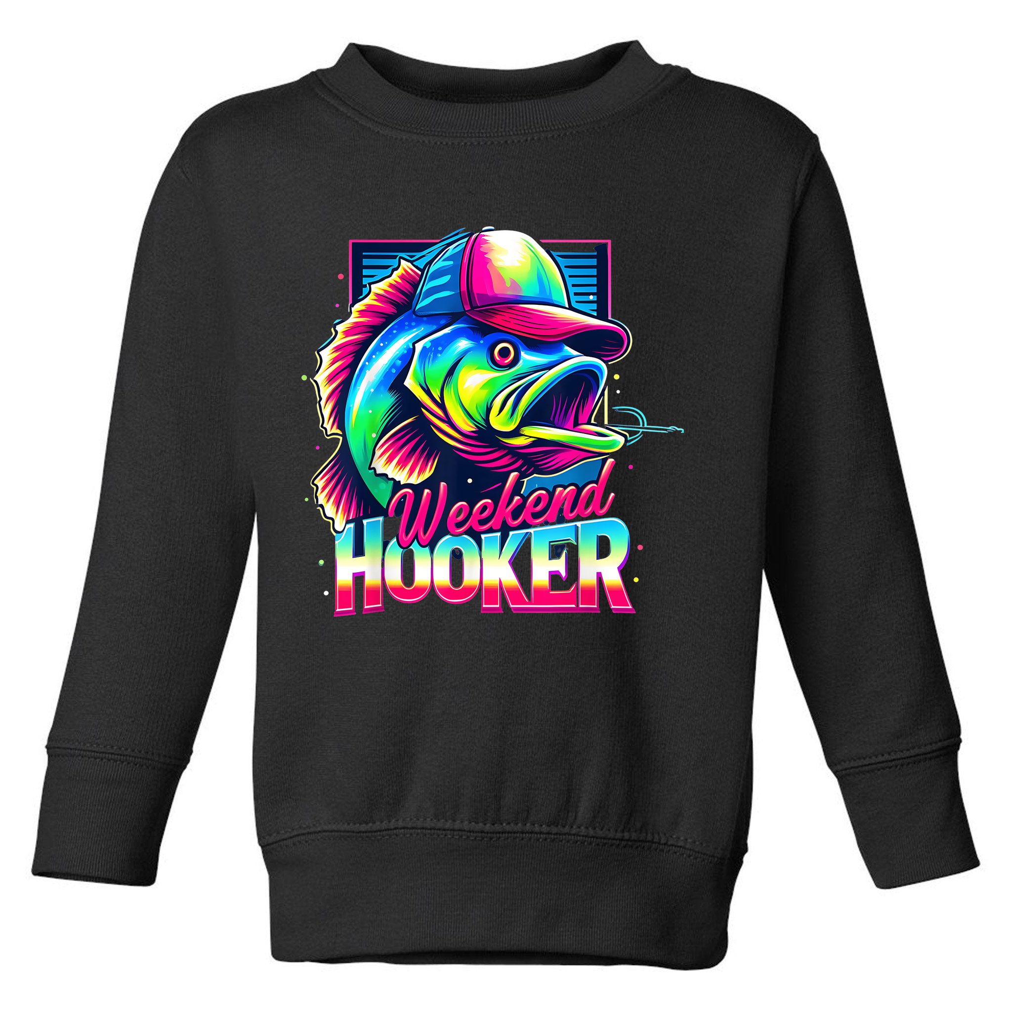 Weekend Hooker Colorful Fishing Toddler Sweatshirt