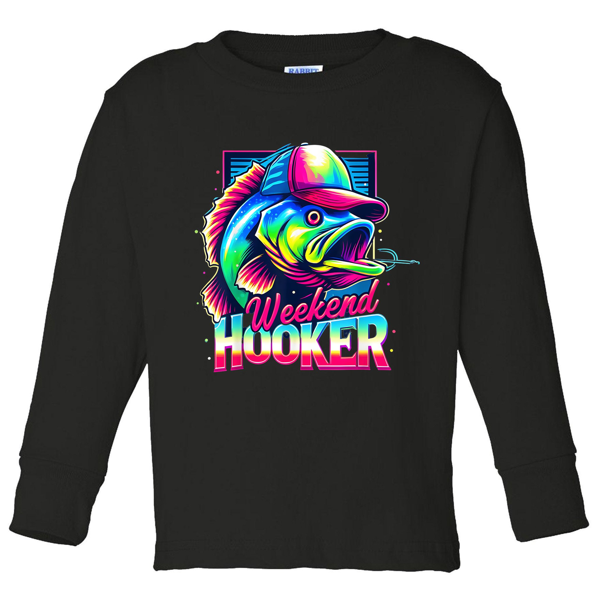 Weekend Hooker Colorful Fishing Toddler Long Sleeve Shirt