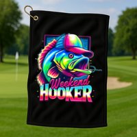 Weekend Hooker Colorful Fishing Golf Towel