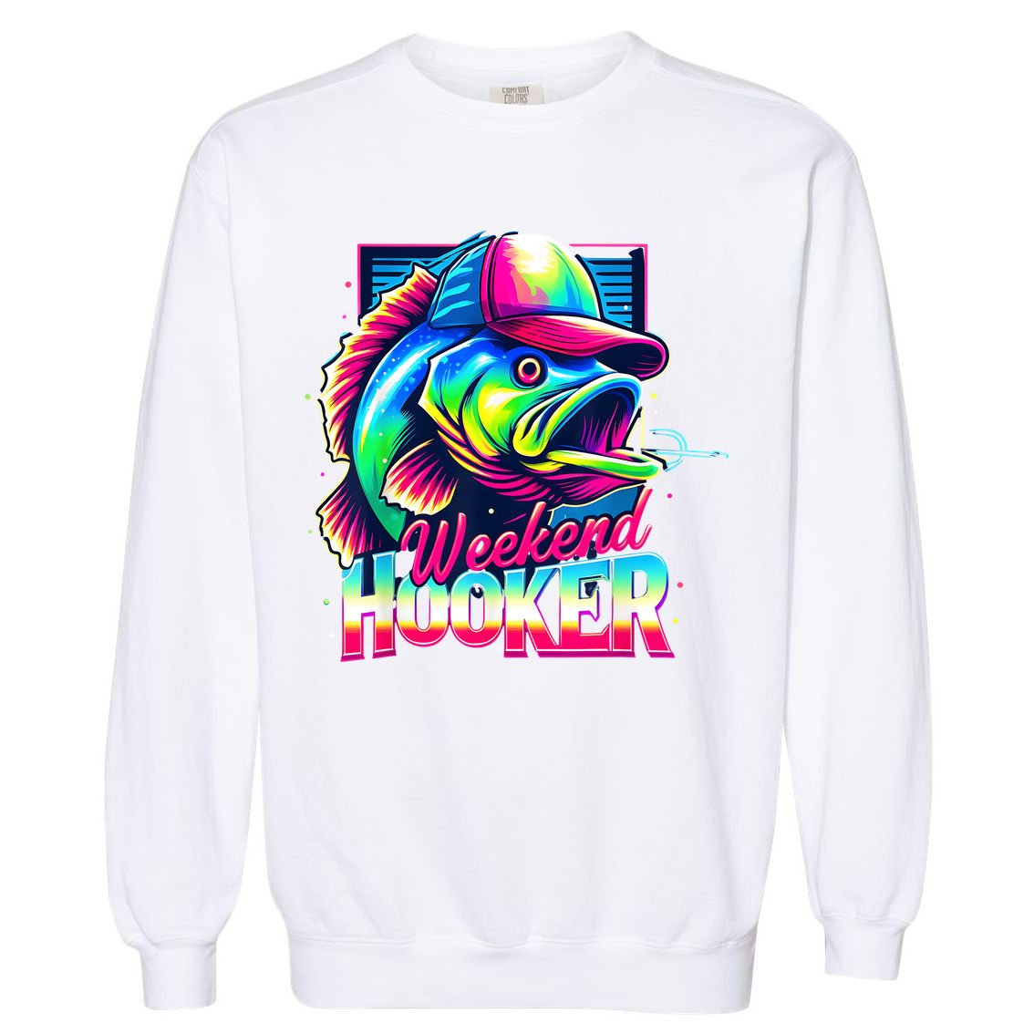 Weekend Hooker Colorful Fishing Garment-Dyed Sweatshirt