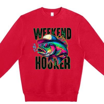 Weekend Hooker Colorful Fishing Premium Crewneck Sweatshirt