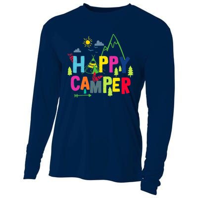 Wo Happy Camper Camping Funny Gift Cooling Performance Long Sleeve Crew