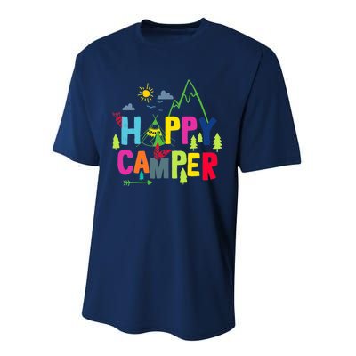 Wo Happy Camper Camping Funny Gift Performance Sprint T-Shirt