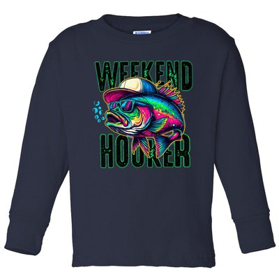 Weekend Hooker Colorful Fishing Toddler Long Sleeve Shirt