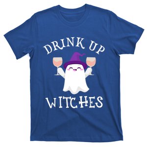 Wine Halloween Costume Here For The Boos Up Witches Funny Gift T-Shirt