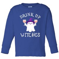 Wine Halloween Costume Here For The Boos Up Witches Funny Gift Toddler Long Sleeve Shirt