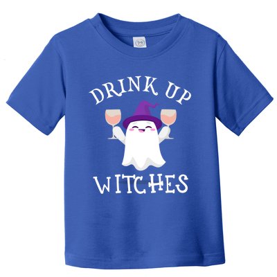 Wine Halloween Costume Here For The Boos Up Witches Funny Gift Toddler T-Shirt