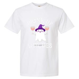 Wine Halloween Costume Here For The Boos Up Witches Funny Gift Garment-Dyed Heavyweight T-Shirt