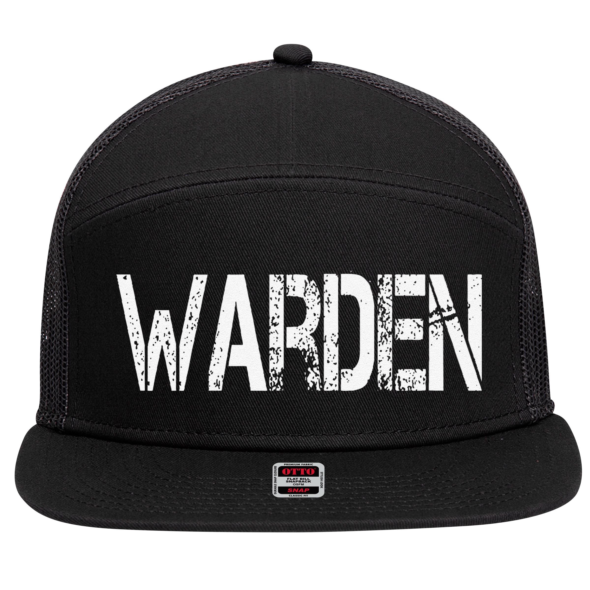 Warden Halloween Costume Game Fish Prison 7 Panel Mesh Trucker Snapback Hat
